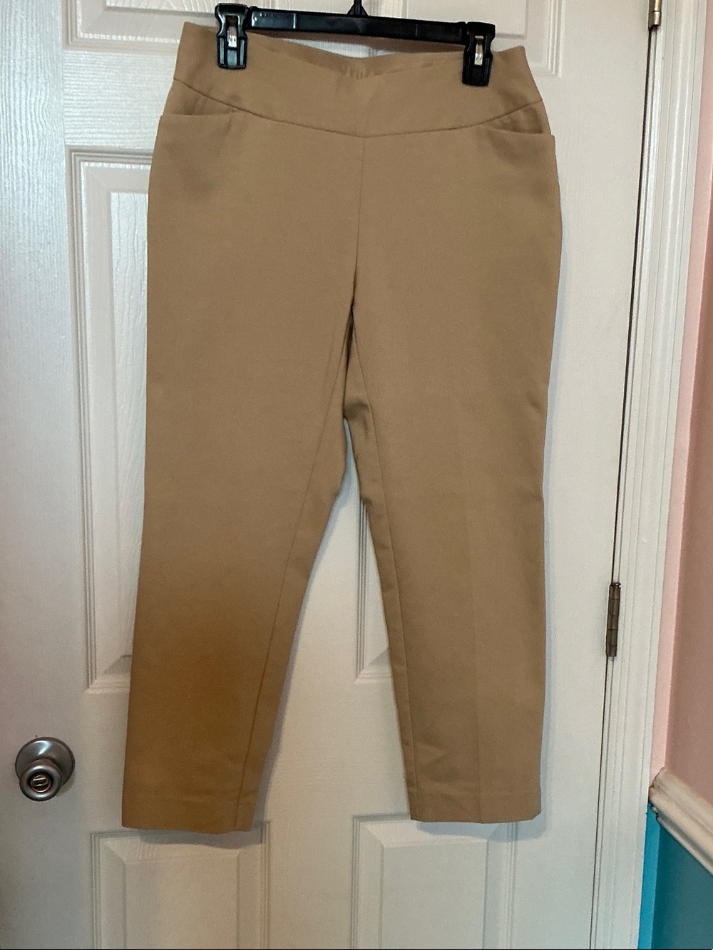 Investments Cropped Ponte Pants in Tan